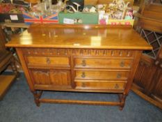 AN OAK HALL CABINET - W 102 cm