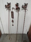 THREE BIRD GARDEN ORNAMENTS