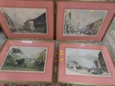 FOUR FRAMED AND GLAZED GEORGIAN SCENE PRINTS