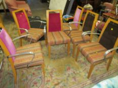 A SET OF SIX MODERN DINING CHAIRS