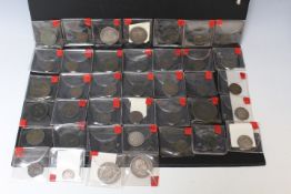 GEORGE III - WILLIAM IV, a collection of mixed coins, farthing - half crown, to include half