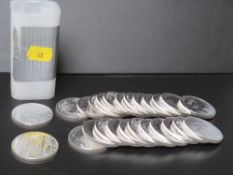 TWENTY FIVE x 2017 1oz .999 SILVER BRITANNICA COINS, in a Royal Mint plastic tube