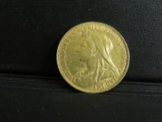 QUEEN VICTORIA VEILED HEAD 1895 SOVEREIGN