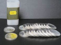 TWENTY FIVE x 2017 1oz .999 SILVER BRITANNICA COINS, in a Royal Mint plastic tube