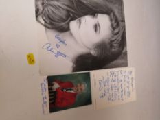 A TRAY OF AUTOGRAPHS AND PHOTOGRAPHS, LETTERS, CARD AND PAPER OF MAINLY FILM, THEATRE AND TELEVISION