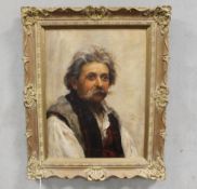 GERALDINE WHITACRE ALLEN (XIX). Portrait of a Russian man, signed right, oil on canvas, framed, 53 x