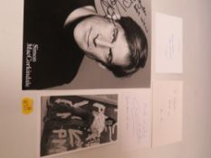 A TRAY OF AUTOGRAPHS AND PHOTOGRAPHS, LETTERS, CARD AND PAPER OF MAINLY FILM, THEATRE AND TELEVISION