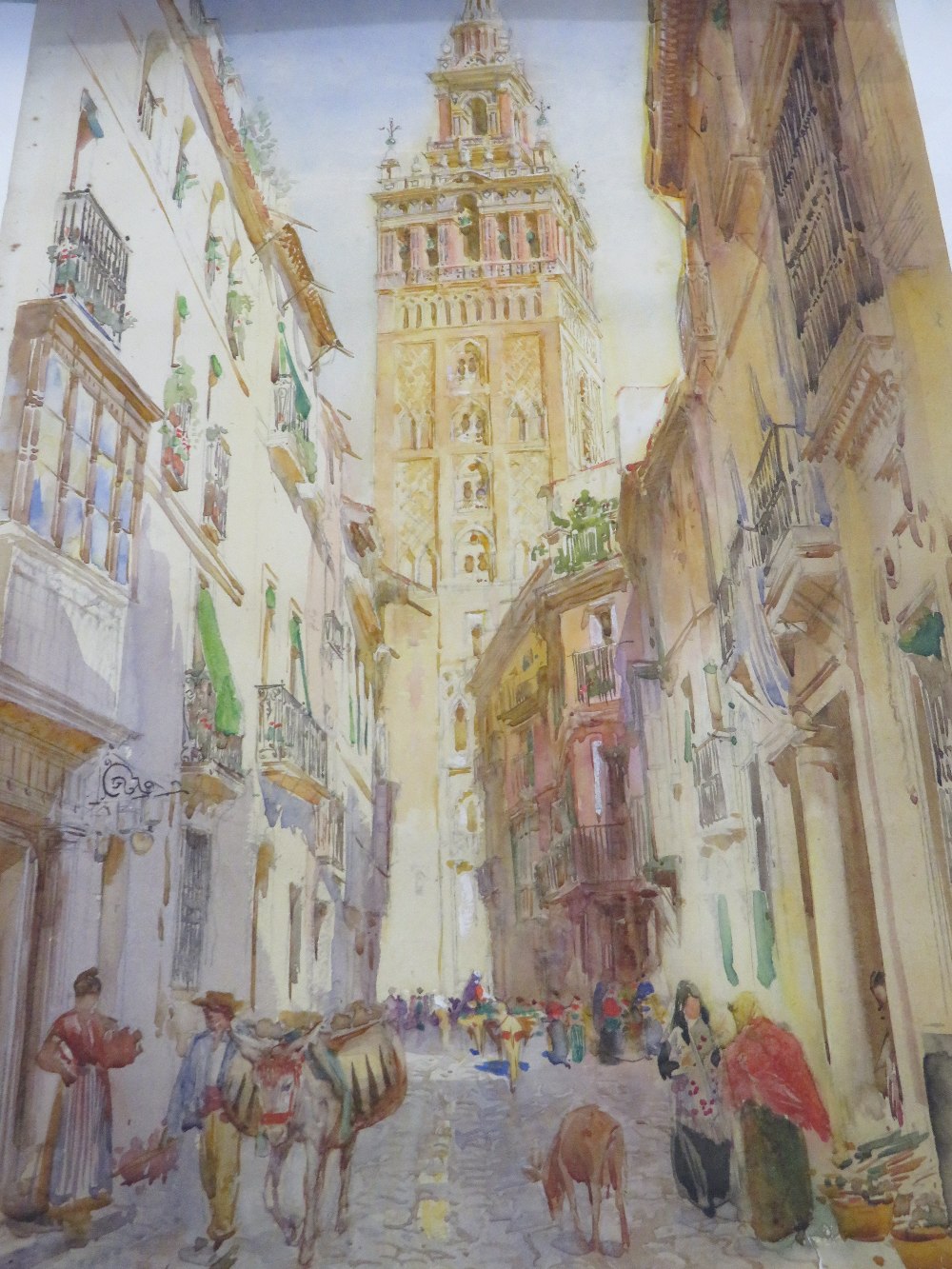 BREWER. A folder of artworks from the Brewer family, mainly watercolours, various subjects, one - Image 8 of 9