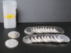 TWENTY FIVE x 2017 1oz .999 SILVER BRITANNICA COINS, in a Royal Mint plastic tube