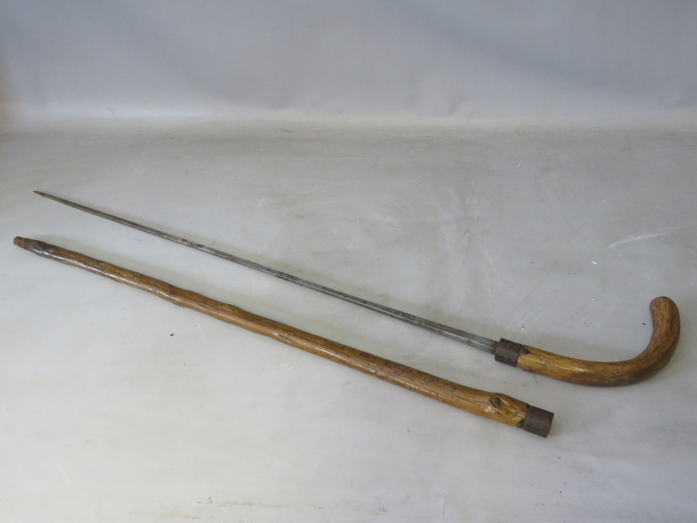 A 19TH CENTURY SWORDSTICK, overall L 89 cm A/FCondition Report:Blade is stuck - Image 2 of 4