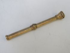 A VICTORIAN YELLOW METAL PROPELLING PENCIL, L 9.5 cm
