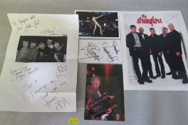 A TRAY OF AUTOGRAPHS AND PHOTOGRAPHS, LETTERS, CARD AND PAPER OF POP STARS AND GROUPS, to include