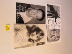 A TRAY OF AUTOGRAPHS AND PHOTOGRAPHS, LETTERS, CARD AND PAPER OF MAINLY FILM, THEATRE AND TELEVISION