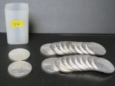 TWENTY x 2010 US 1oz .999 SILVER EAGLE COINS, in a Royal Mint plastic tube
