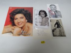 A TRAY OF AUTOGRAPHS AND PHOTOGRAPHS, LETTERS, CARD AND PAPER OF MAINLY FILM STARS, ACTORS,