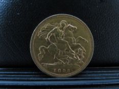 QUEEN VICTORIA VEILED HEAD 1893 HALF SOVEREIGN