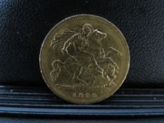 QUEEN VICTORIA VEILED HEAD 1899 HALF SOVEREIGN