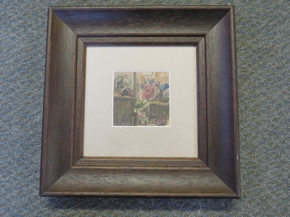 MAURICE FEILD (1905-1988). An interior scene with seated woman, studio stamp verso, pastel on paper, - Image 5 of 7
