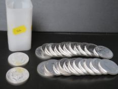 TWENTY FIVE x 2017 1oz .999 SILVER BRITANNICA COINS, in a Royal Mint plastic tube