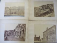 FOUR EARLY PHOTOGRAPHIC IMAGES OF MALTA c.1860, laid onto card backing, with pencil titles - Porta