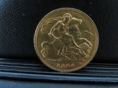 EDWARD VII 1906 HALF SOVEREIGN