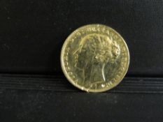 QUEEN VICTORIA YOUNG HEAD 1880 SOVEREIGN, Sydney mint