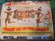 A VINTAGE 1970 QUAD FILM POSTER 'CARRY ON UP THE JUNGLE', featuring Sid James, Frankie Howerd and