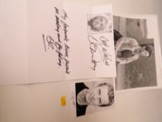 A TRAY OF AUTOGRAPHS AND PHOTOGRAPHS, LETTERS, CARD AND PAPER OF MAINLY FILM, THEATER AND TELEVISION