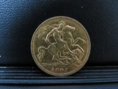 EDWARD VII 1907 HALF SOVEREIGN