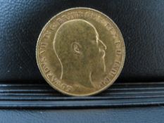 EDWARD VII 1908 HALF SOVEREIGN