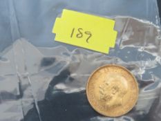 GEORGE V 1914 HALF SOVEREIGN, Sydney mint