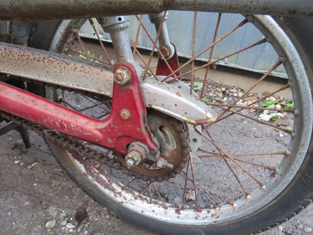 A 1970 SUZUKI AS 50cc MOTORCYCLE, maroon frame and white fuel tank, mileage 18678, Reg: GBF 52H, - Image 9 of 10