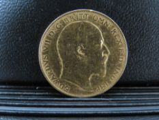 EDWARD VII 1908 HALF SOVEREIGN