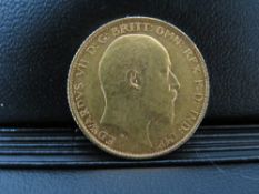 EDWARD VII 1908 HALF SOVEREIGN, Sydney mint