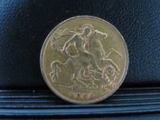 EDWARD VII 1909 HALF SOVEREIGN