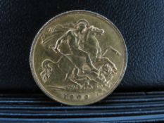 EDWARD VII 1909 HALF SOVEREIGN