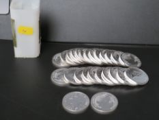 TWENTY FIVE x 2017 1oz .999 SILVER BRITANNICA COINS, in a Royal Mint plastic tube