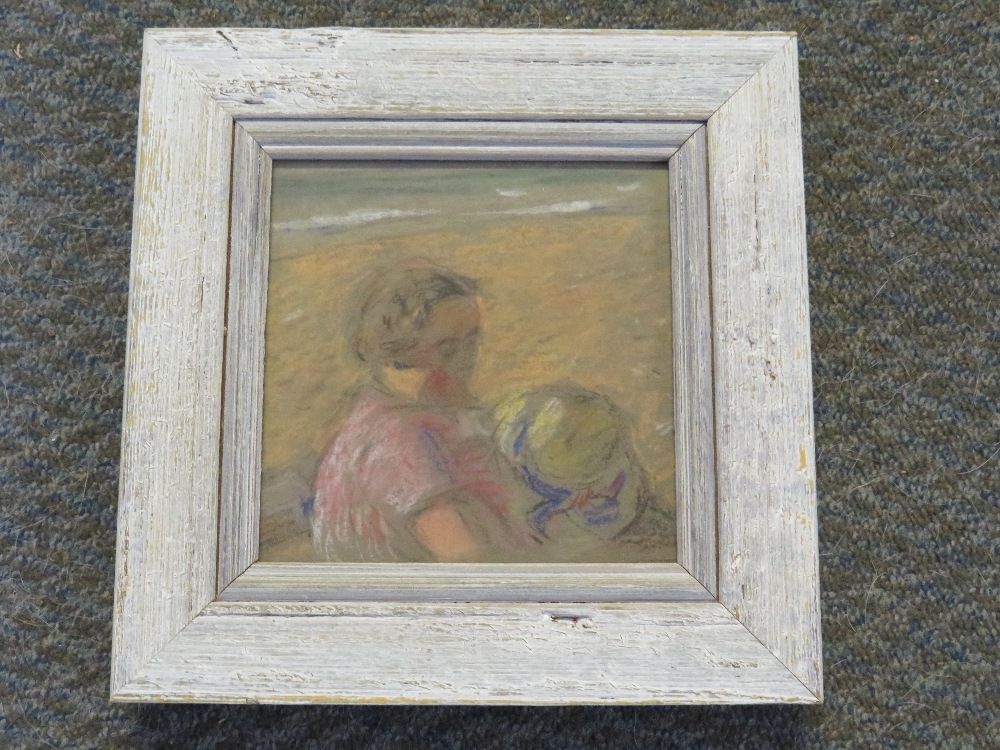 MAURICE FEILD (1905-1988). An interior scene with seated woman, studio stamp verso, pastel on paper, - Image 4 of 7