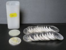 TWENTY FIVE x 2017 1oz .999 SILVER BRITANNICA COINS, in a Royal Mint plastic tube