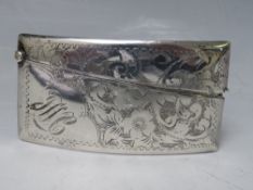 A HALLMARKED SILVER CARD CASE - BIRMINGHAM 1915, 5 x 87 cm
