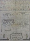 A SAMPLER BY MELENA DRIVER - SEPTEMBER 30th 1814, framed and glazed, 40 x 31 cm