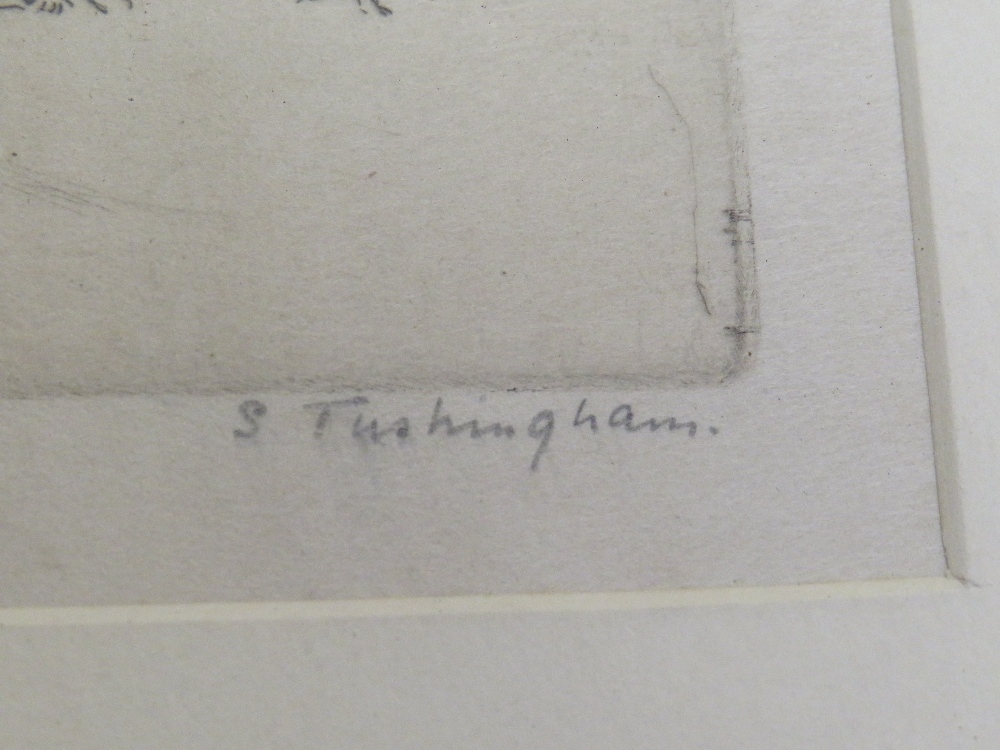 SIDNEY J. TUSHINGHAM (1184-1968). 'Children in The Piazza', see label verso, signed in pencil - Image 3 of 4
