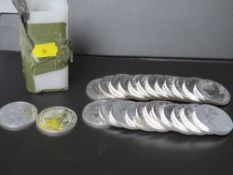 TWENTY FIVE x 2017 1oz .999 SILVER BRITANNICA COINS, in a Royal Mint plastic tube