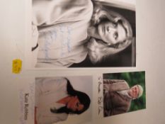 A TRAY OF AUTOGRAPHS AND PHOTOGRAPHS, LETTERS, CARD AND PAPER OF MAINLY FILM, THEATRE AND TELEVISION