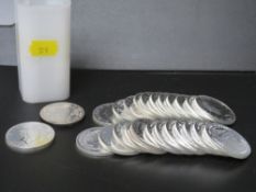 TWENTY FIVE x 2017 1oz .999 SILVER BRITANNICA COINS, in a Royal Mint plastic tube