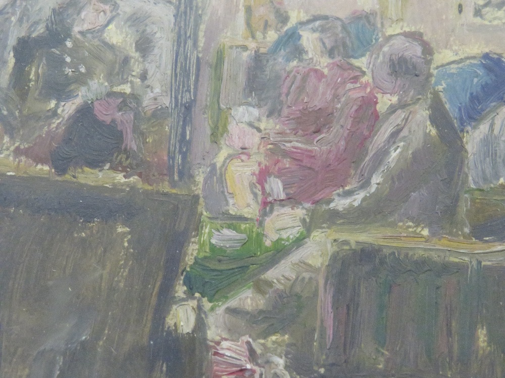 MAURICE FEILD (1905-1988). An interior scene with seated woman, studio stamp verso, pastel on paper, - Image 3 of 7