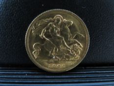 EDWARD VII 1906 HALF SOVEREIGN