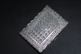 AN ENGRAVED HALLMARKED SILVER AIDE MEMOIRE BY FREDERICK MARSON - BIRMINGHAM 1891, H 10 cm