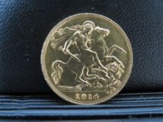 GEORGE V 1914 HALF SOVEREIGN