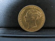 QUEEN VICTORIA 1872 SHIELD BACK HALF SOVEREIGN, die number 62